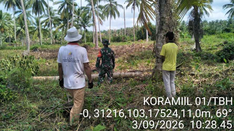 Babinsa Koramil 01/Tbh Laksanakan Patroli dan Sosialisasi Tapal Batas di Kelurahan Sungai Perak