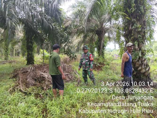 Babinsa Junjangan melaksanakan Upaya preventif dalam mencegah terjadinya kebakaran hutan dan lahan