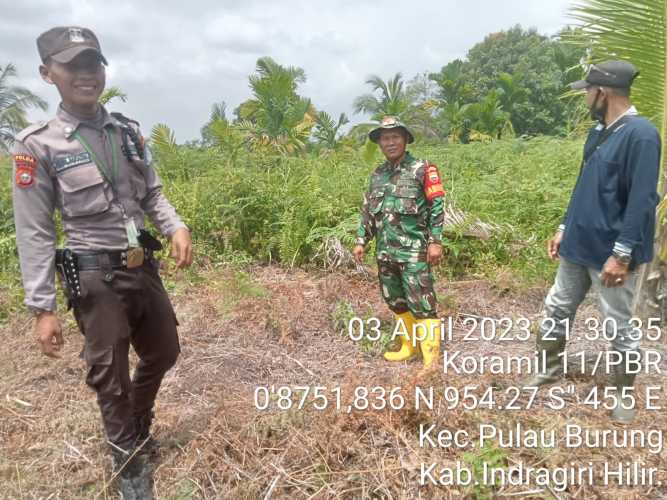 Sertu Wisnu Lakukan Survery Penyebaran Titik Api