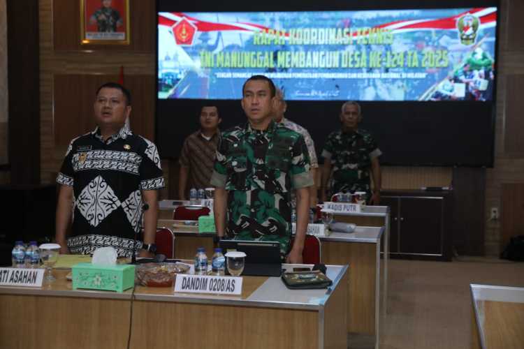 Wakil Bupati Asahan Ikuti Rakornis TNI Manunggal Membangun Desa (TMMD) ke-124