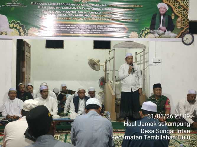 Pemdes Sungai Intan Gelar Haul Akbar Ulama dan Haul Jamak Sekampung di Masjid Nurul Iman