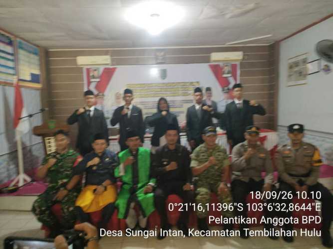 BPD Sungai Intan Masa Bakti 2026-2034 Resmi Dilantik di Aula Kantor Camat Tembilahan Hulu