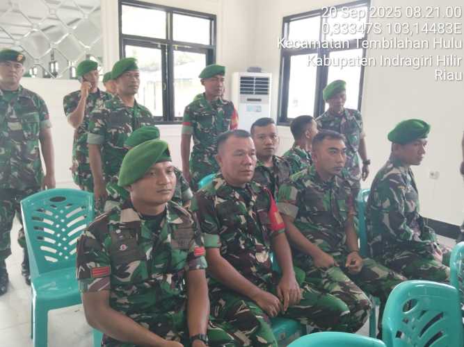 Personel Koramil 12/Batang Tuaka Ikuti Donor Darah Massal dalam kegiatan Bakti Teritorial Prima Kodim 0314/Inhil