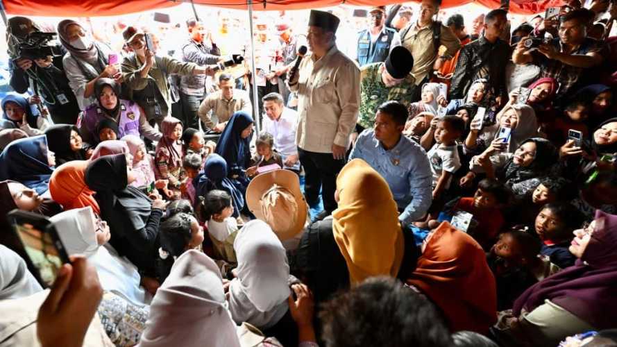 Presiden Prabowo Kunjungi Posko Pengungsian di Aceh Tengah