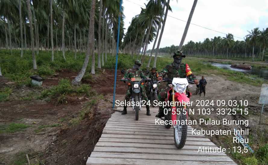 Babinsa Sungai Danai Patroli Bersama Lakukan Pengawasan Karhutlah