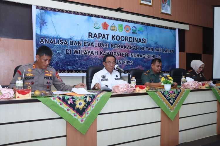 Kapolres Inhil Hadiri Rakor Anev Bencana Hutan dan Lahan