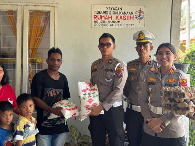 Satlantas Polres Batu Bara Mengunjungi Anak-Anak di Panti Asuhan dalam Rangka Hari Bhayangkara ke-79