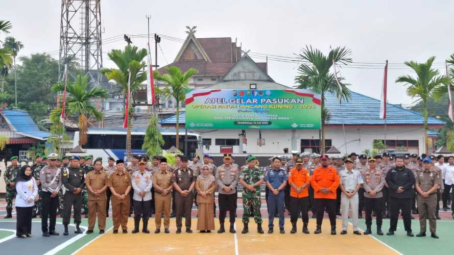 KSOP Kelas IV Tembilahan Menghadiri Upacara Apel Gelar Pasukan Operasi Patuh Lancang Kuning 2025
