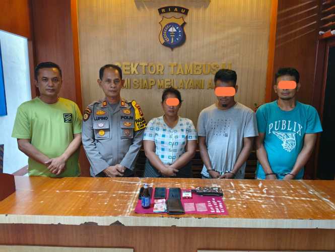 Polsek Tambusai Amankan Tiga Pelaku Pengedar Sabu