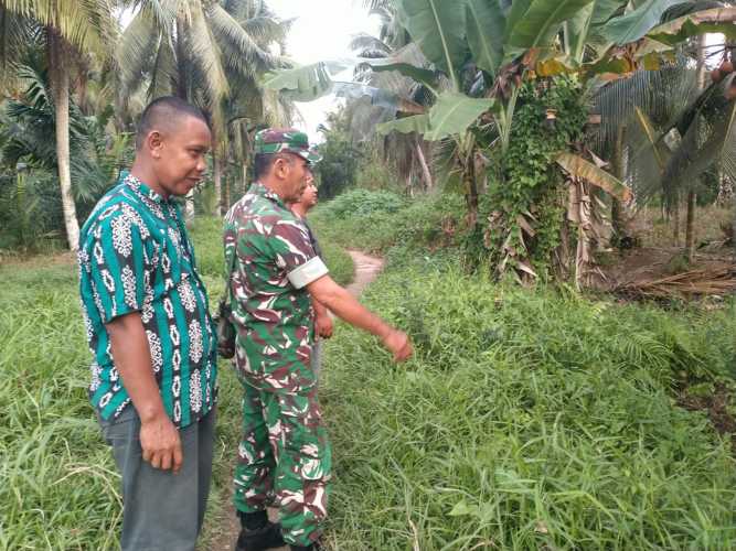Jaga Kondusivitas Wilayah, Babinsa Sialang Panjang Laksanakan Patroli Tapal Batas