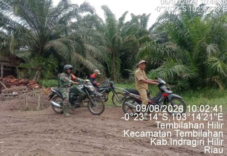 Babinsa Koramil 01/Tembilahan Gelar Patroli Tapal Batas untuk Cegah Sengketa Agraria di Kelurahan Tembilahan Hilir