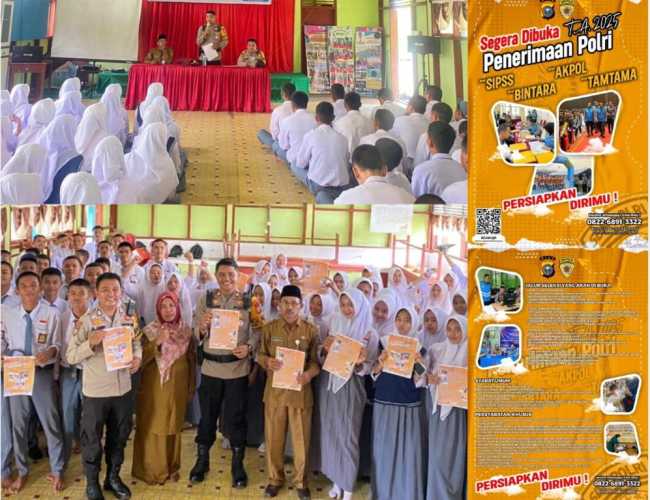 Polsek Gas Sosialisasikan Rekrutmen Polri di SMAN 1 GAS,