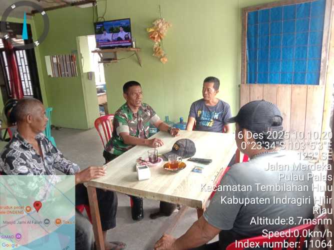Danposramil 01/Tembilahan  koordinasi rutin dengan perangkat lingkungan setempat