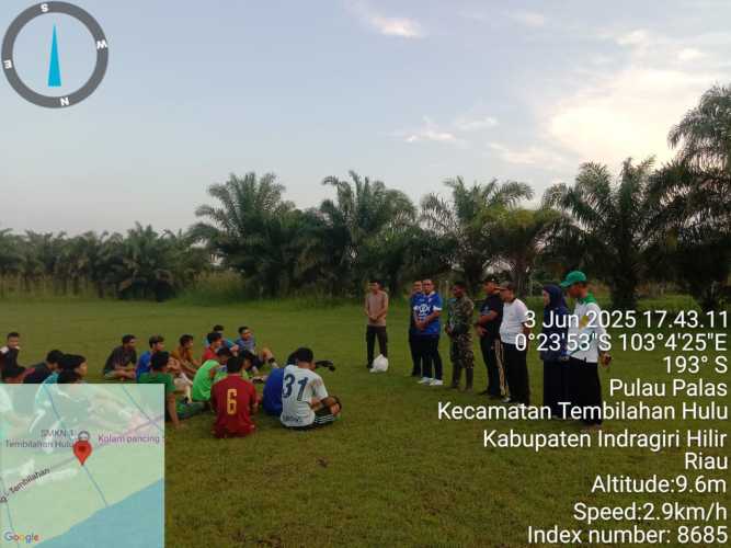 Danposramil 01/Tembilahan Lakukan Pengecekan Persiapan Tim sepak bola Kecamatan Tembilahan Hulu