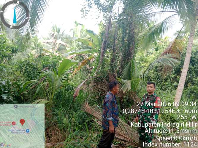 Babinsa Tanjung Siantar Pantau Titik Hotspot di Tapal Batas Wilayah