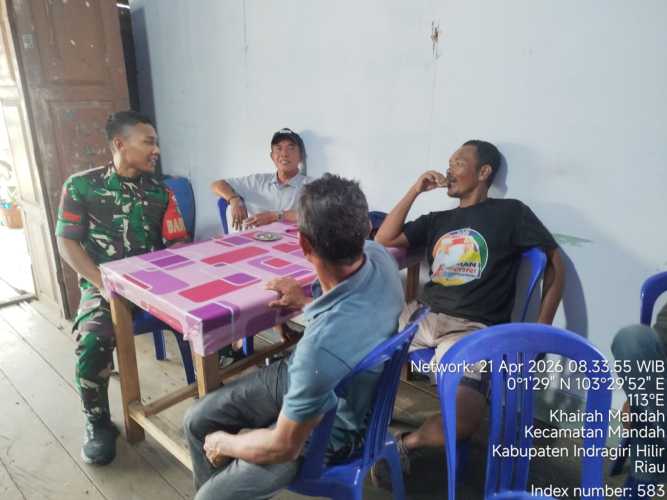 Babinsa Mandah Perkuat Tatanan Sosial Melalui Komunikasi Sosial dengan Warga Binaan