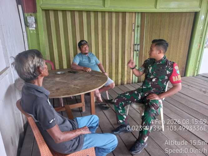 Babinsa Mandah Jaga Ikatan Silaturahmi dengan Masyarakat