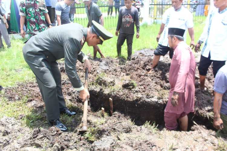 Dandim 0314/Inhil Pimpin Upacara Pemakam Militer Terhadap Purn TNI AD.