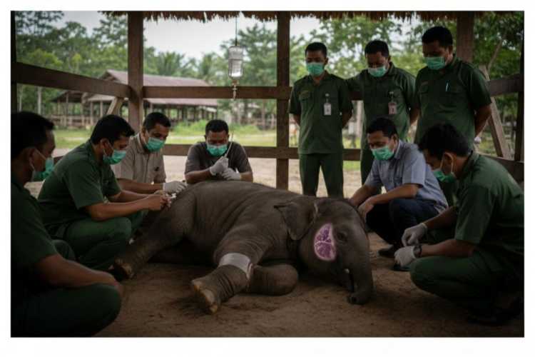 BBKSDA Riau Pastikan Kematian Bayi Gajah Laila Akibat Infeksi Virus EEHV