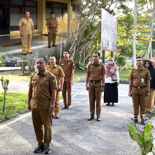 Apel Pagi Dinas Perkebunan Indragiri Hilir Digelar untuk Tingkatkan Kedisiplinan, di Pimpin Salah Satu Kasi di Bidang Penyuluhan Jelang Pensiun