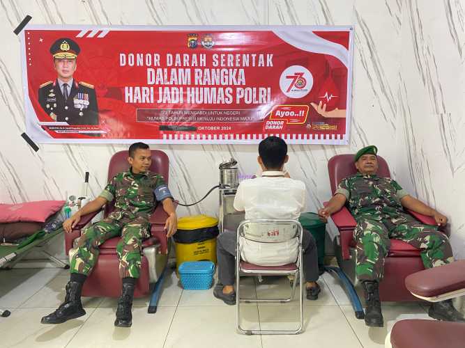 Polres Inhil dan PMI Gelar Donor Darah