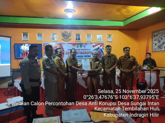 . Satu-Satunya di Inhil, Desa Sungai Intan Sukses Meraih Nilai 90 pada Penilaian Desa Antikorupsi