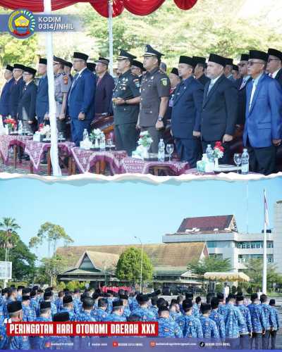 Dandim Hadiri Upacara Peringatan Hari Otonomi Daerah ke-30 Tahun 2026