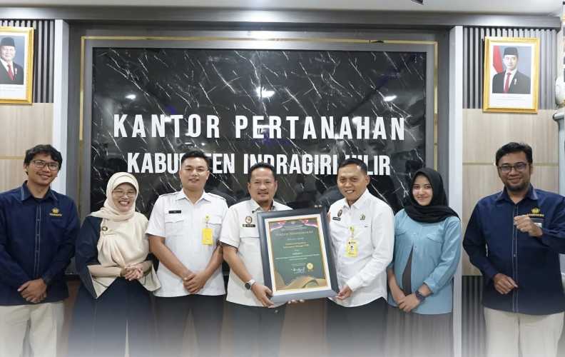 Kantor Pertanahan Kabupaten Indragiri Hilir Raih Penghargaan Kinerja Pensertipikatan BMN Terbaik II Se-KPKNL Pekanbaru