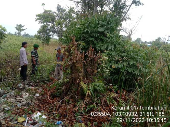 Danpos Kecamatan Tembilahan Hulu Lakukan Pemantauan Pelaksanaan Patroli Karlahut