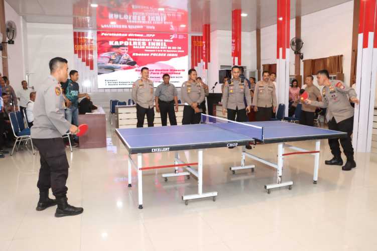 Meriahkan HUT RI, Turnamen Tenis Meja Cup Resmi Dibuka Kapolres Inhil