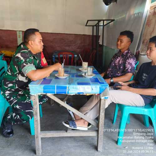 Babinsa Simpang Jaya Mencegah Judol. Dengan sosialisasi