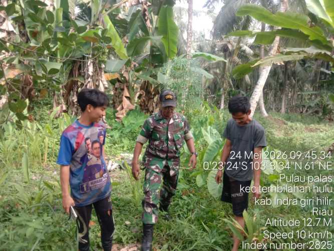 Danposramil 01/Tembilahan Perluas Pembinaan Tapal Batas, Cegah Potensi Karhutla di Desa Pulau Palas