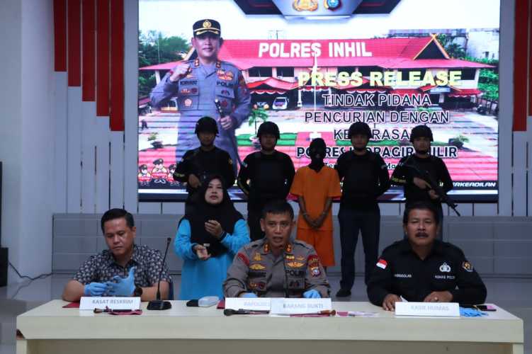 Polres Inhil Ungkap Pelaku Perampokan Bersenjata Api