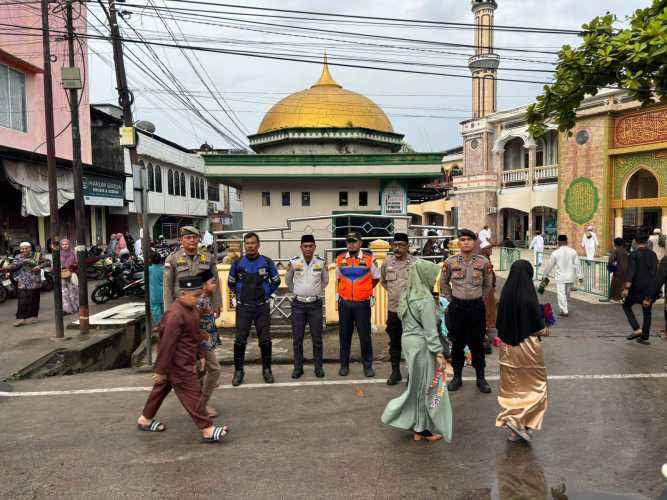 Polres Inhil Giat Pengamanan Sholat Idul Adha