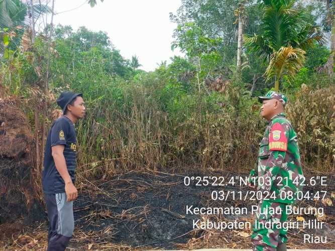 Serda Ahmad Feri Monitoring Titik Hot Spot di Desa Sri Danai