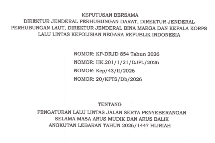 Inilah Pengaturan Lalu Lintas Saat Mudik Lebaran 2026