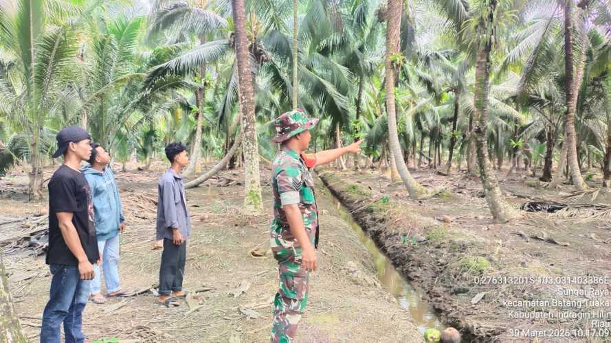 Babinsa Sungai Raya Laksanakan Patroli Penyelamatan Kebun Warga dari Karhutla