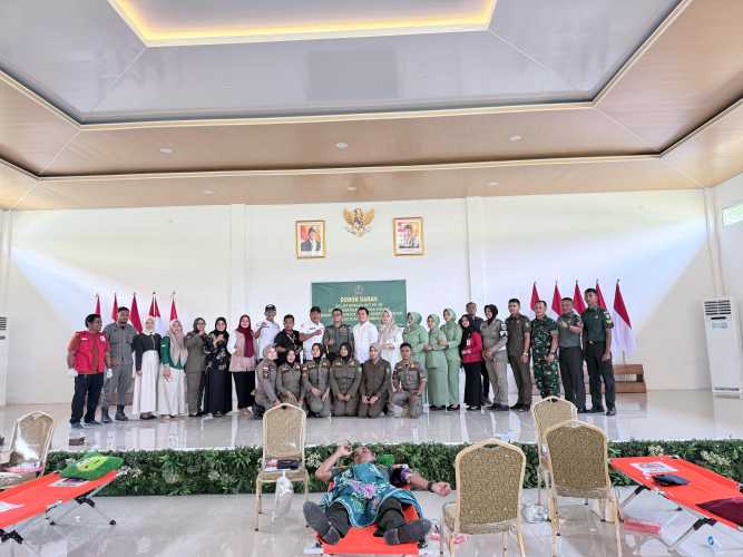 Peringati HUT ke-80, Persit KCK Kodim 0321/Rohil Gandeng PMI Rohil Berhasil Kumpulkan 123 Kantong Darah