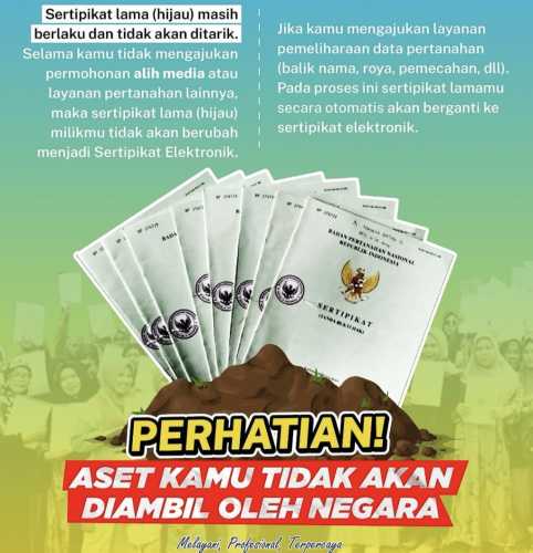 Menteri Nusron Tegaskan Sertipikat Hijau Tetap Berlaku, Aset Warga Tidak Akan Diambil Negara