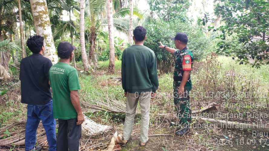 Babinsa Sungai Raya Patroli Tapal Batas, Pastikan Wilayah Aman dan Tertib
