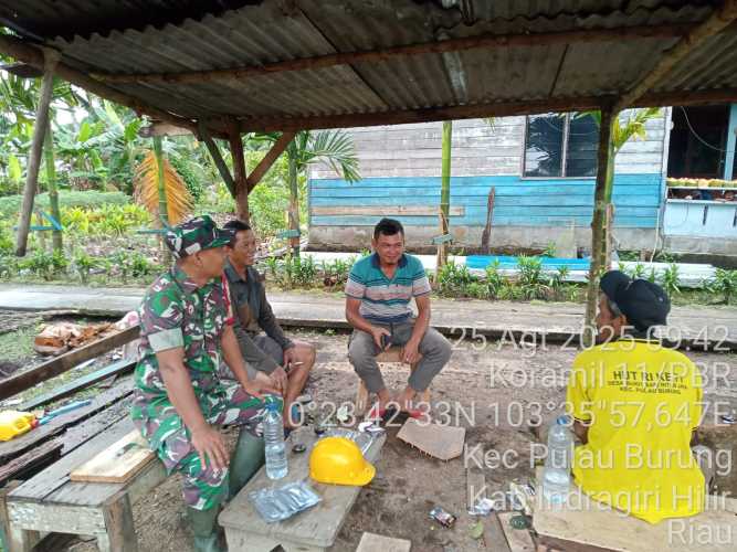 Babinsa Pulau Burung Ciptakan Pondasi Utama Bagi Terciptanya Desa Yang Aman, Damai, dan Sejahtera.