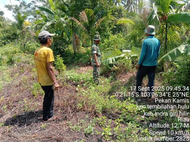 Danpos Ramil Tembilahan Hulu Fokuskan Patroli Tapal Batas di Desa Pekan Kamis