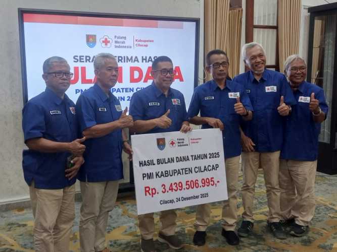 Perolehan Bulan Dana PMI Cilacap 2025 Capai Rp3,4 Miliar