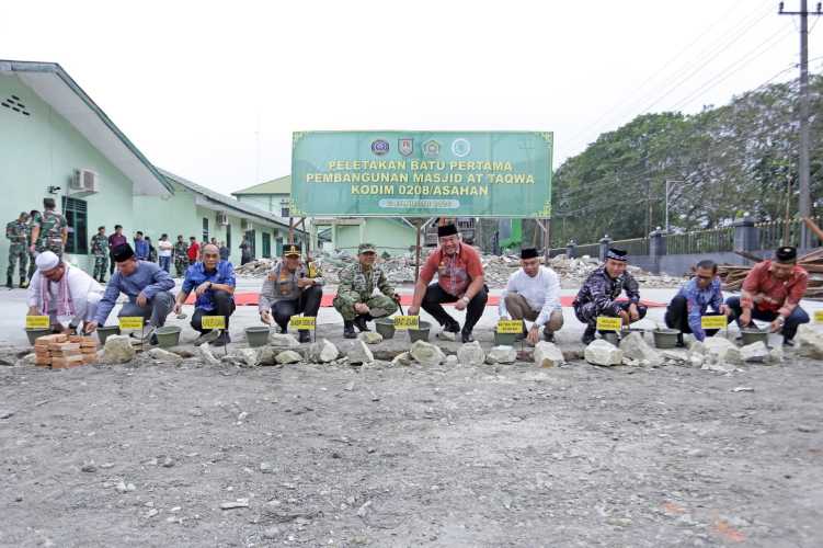 Peletakan Batu Pertama Pembangunan Masjid At-Taqwa Kodim 0208/Asahan