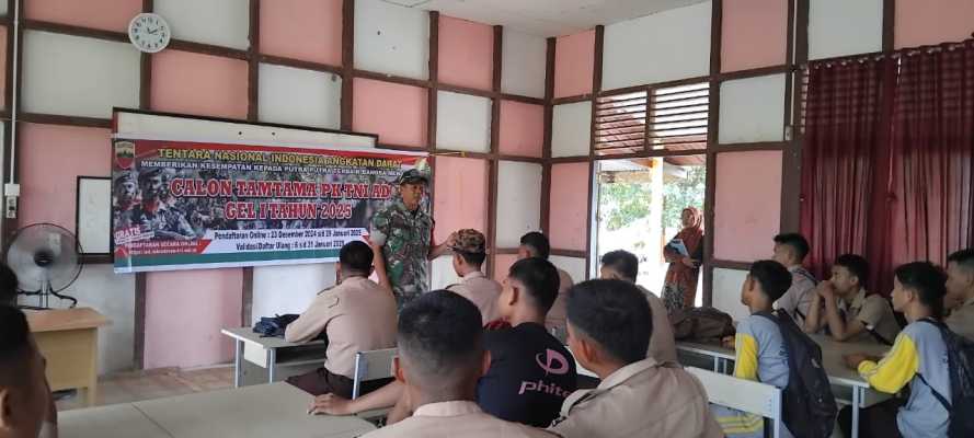 Babinsa Koramil 12/Batangtuaka Fokus Sosialisasi Rekrutmen Tamtama TNI-AD 2025
