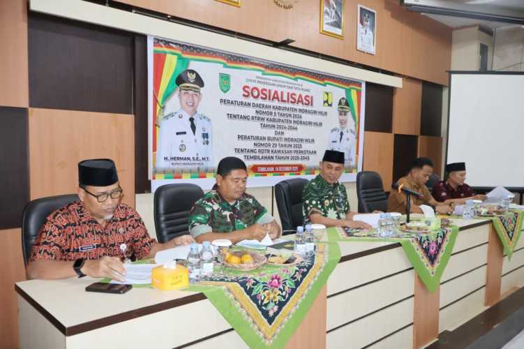 Dandim 0314/Inhil Diwakili Pgs Pasilog Hadiri Sosialisasi RTRW dan RDTR Kabupaten Indragiri Hilir