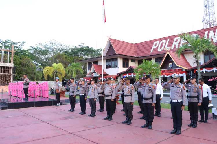 Sebanyak 51 Personel Polres Inhil Naik Pangkat Setingkat Lebih Tinggi