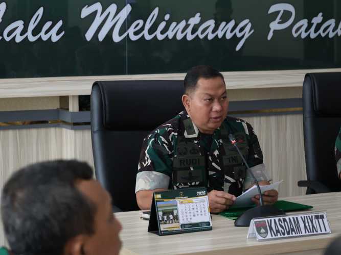 Kodam XIX/Tuanku Tambusai Mantapkan Pengendalian Program dan Anggaran 2026 Bersama Tim Dalproggar TNI AD