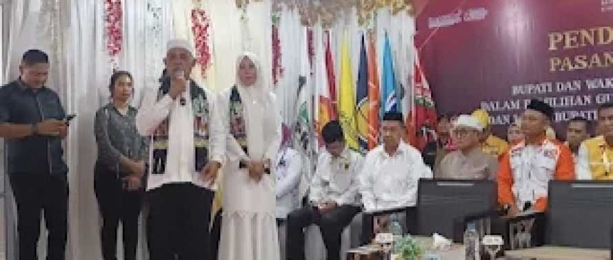 Paslon Herman - Yuliantini Melakukan  Pendaftaran Sebagai Calon Bupati dan Wakil Bupati Inhil.