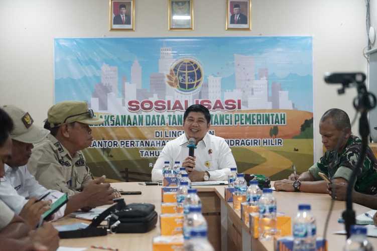 Kepala Kantor Pertanahan Kabupaten Indragiri Hilir Sampaikan Sosialisasi Pelaksanaan Data Tanah Instansi Pemerintah